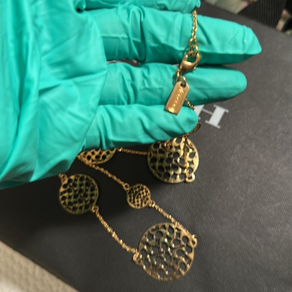 Coach Gold Filigree Medallion Necklace - Picture 4 of 6